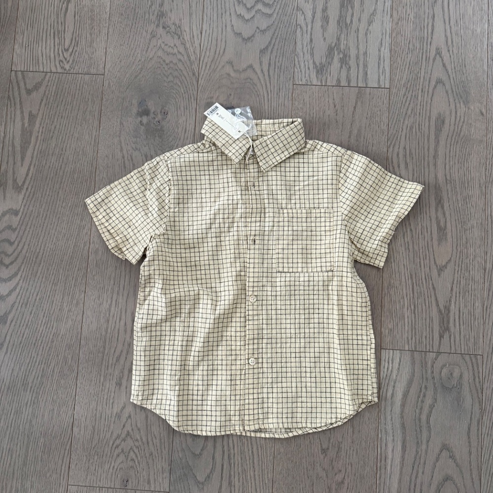 NEW - Rylee + Cru - Collared Short Sleeve Shirt - Butter - 8/9